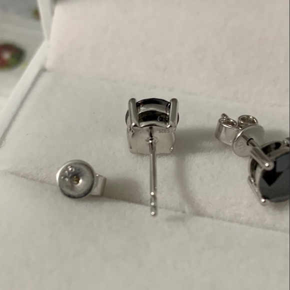 10k 2 Carat Black Diamond Moissanite Earrings - Picture 12 of 14